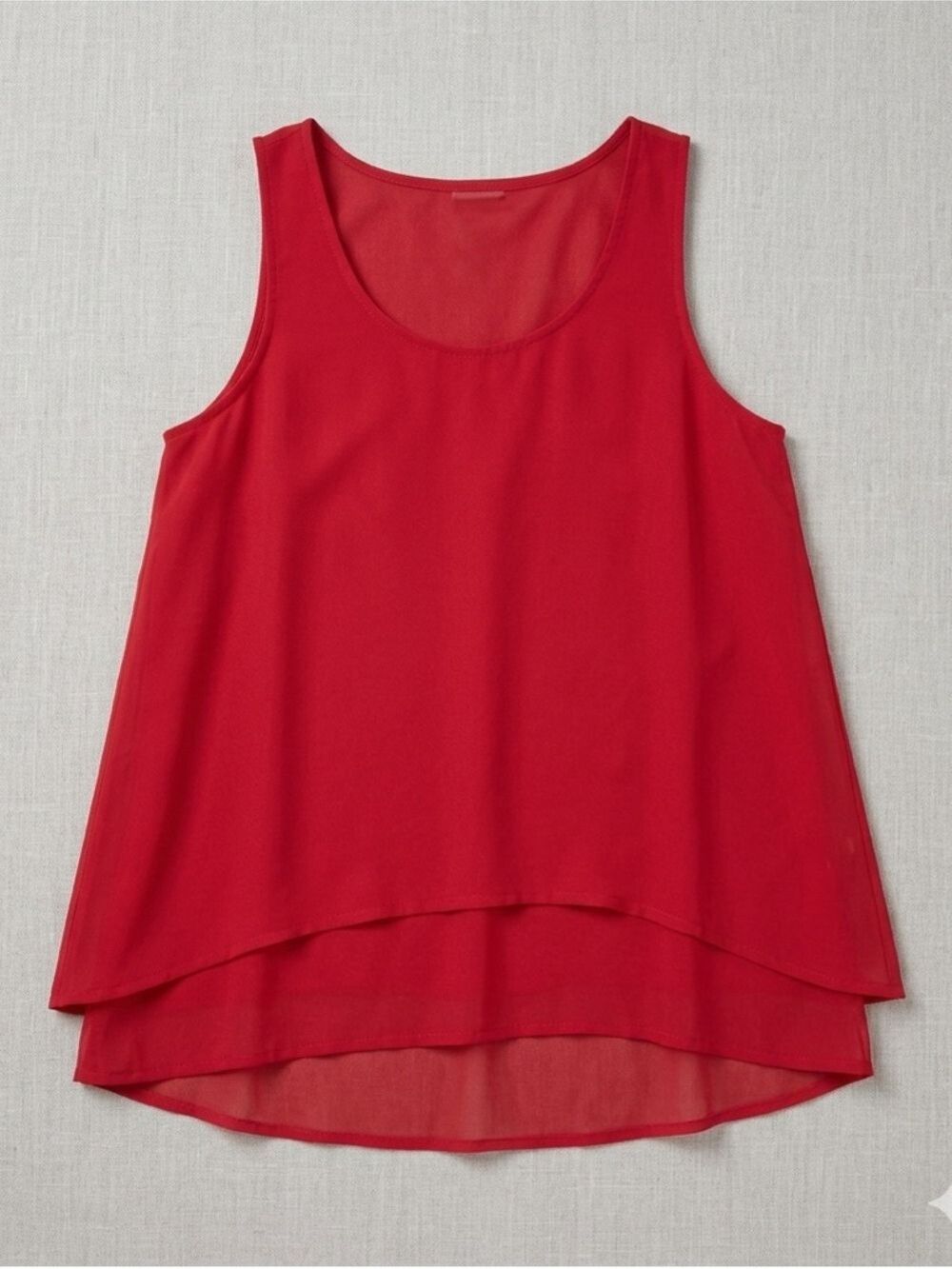 Charming Charlie Fuchsia Layered Tank Top Medium Asymmetrical Summer Zipper Back